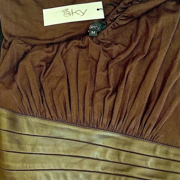 Sky One Shoulder Asymmetrical Ruched Dress Size M - Picture 5 of 6